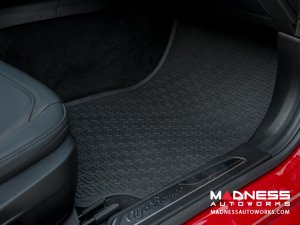 Alfa Romeo Giulia Floor Mat Set - All Weather Rubber Front/ Rear 4 Piece Set - Deluxe - Q4/ AWD Model